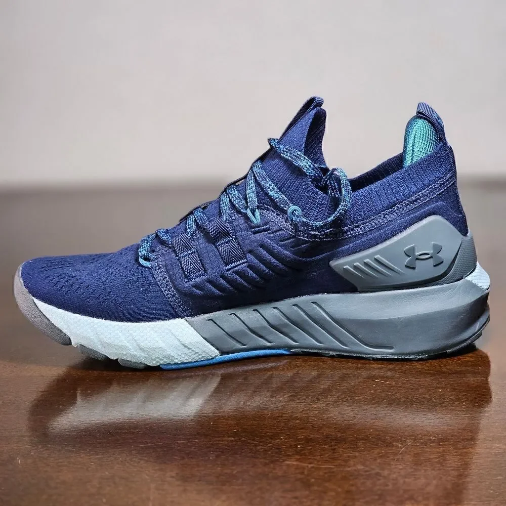 Under Armour UA Project Rock 3 Training Gym Shoes Navy Black White Tribase 11.5